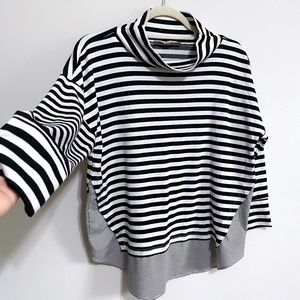Striped Jersey Knit Blouse for Casual Cozy Weekends or Business Casual Outfits